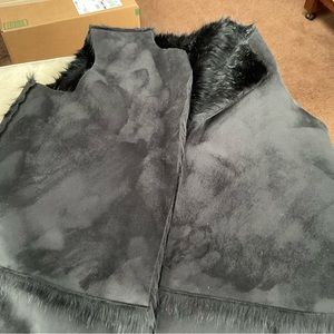 BLACK SUEDE REVERSIBLE VEST